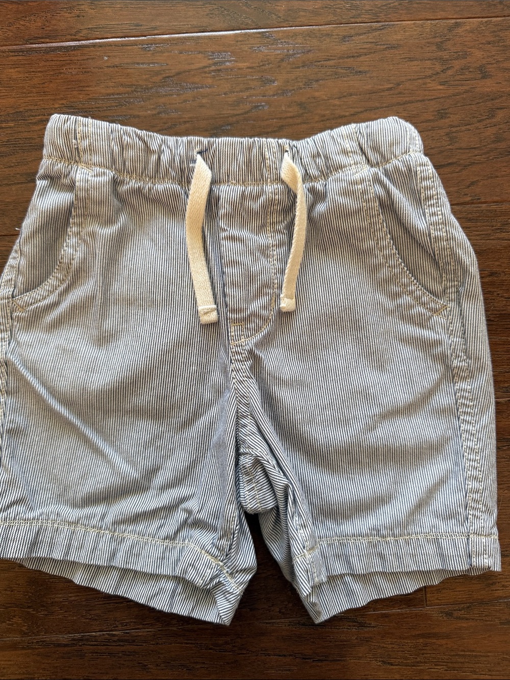 GAP Boys Seersucker Drawstring Shorts - Blue/White Pinstripe